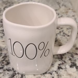 Rae Dunn Coffee Mug "100%"